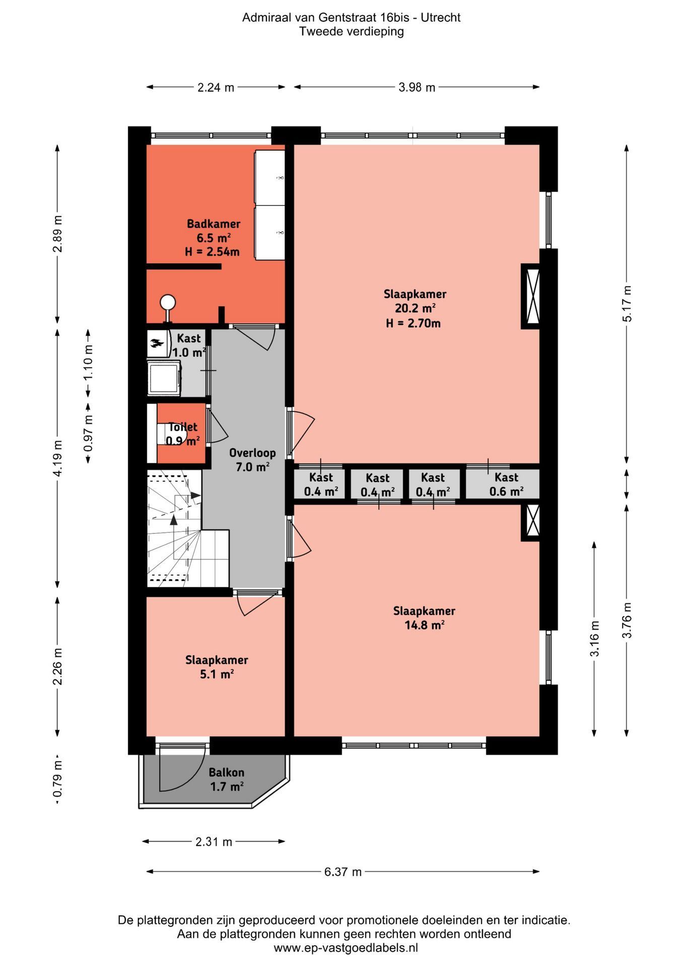 Admiraal van Gentstraat 16 BS, Utrecht plattegrond-4