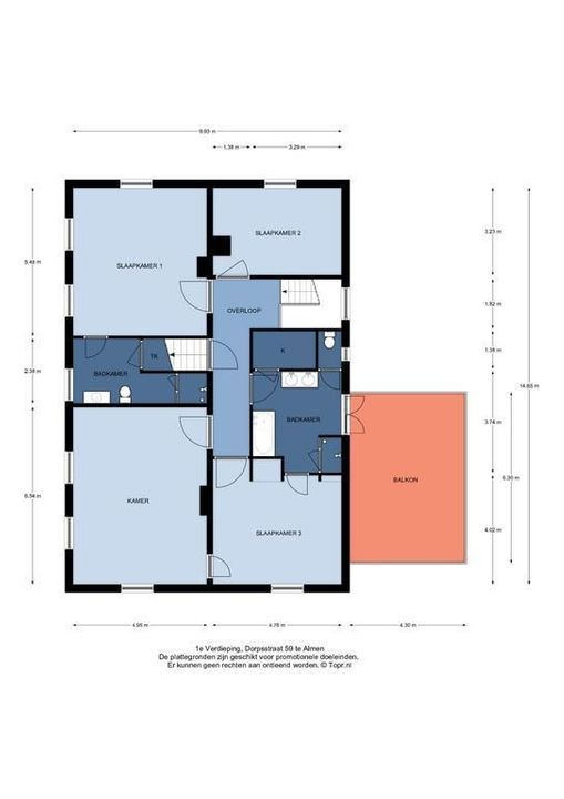 Dorpsstraat 59, Almen plattegrond-