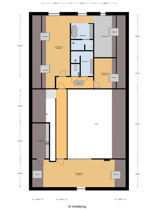 Kerkstraat 29, Veessen plattegrond-