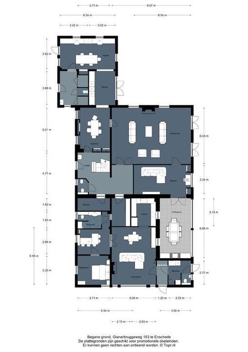 Glanerbruggeweg 153, Enschede plattegrond-