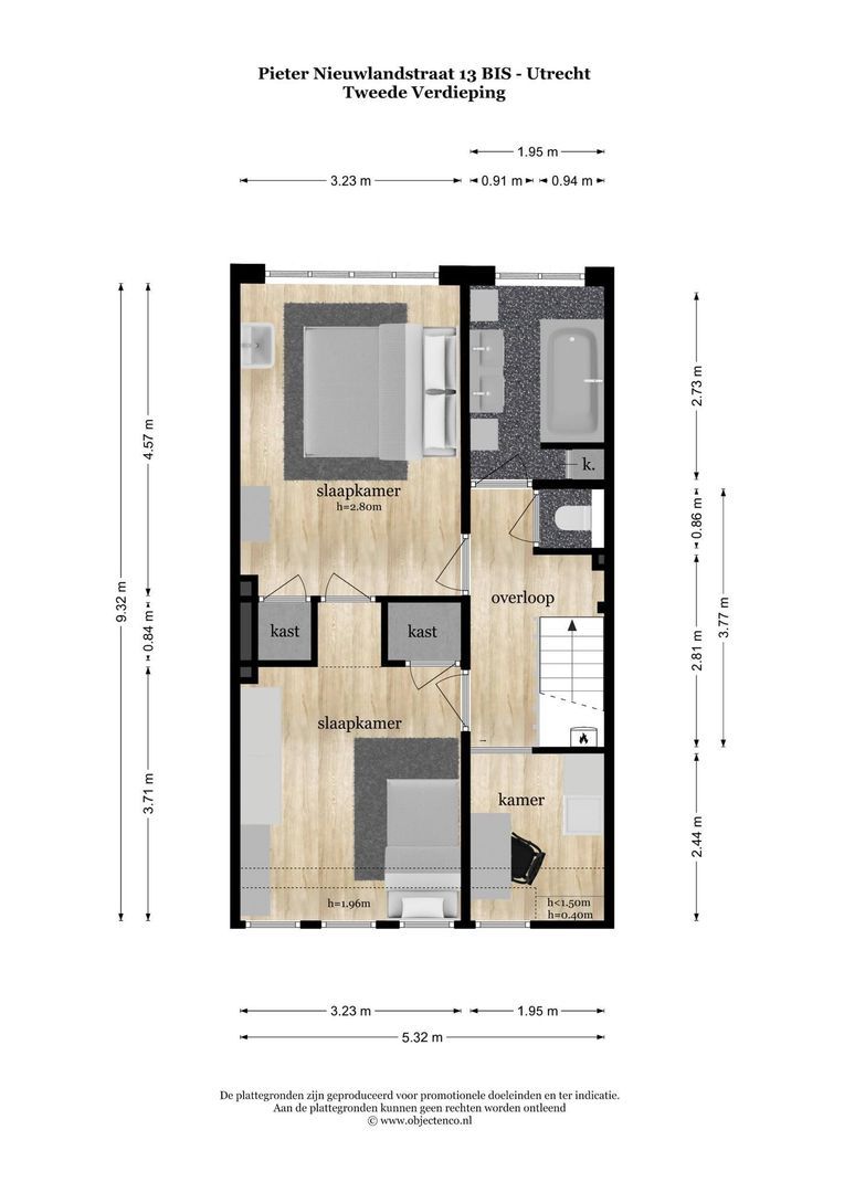 Pieter Nieuwlandstraat 13 BIS, Utrecht plattegrond-2