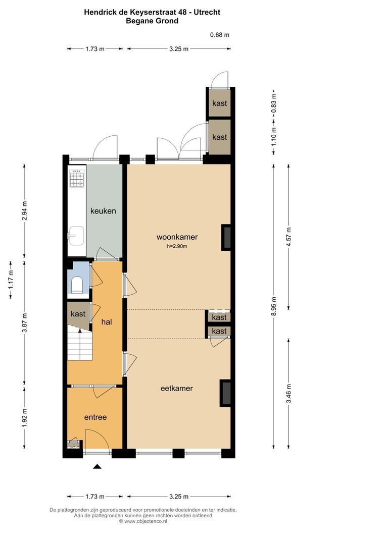 Hendrick de Keyserstraat 48, Utrecht plattegrond-0