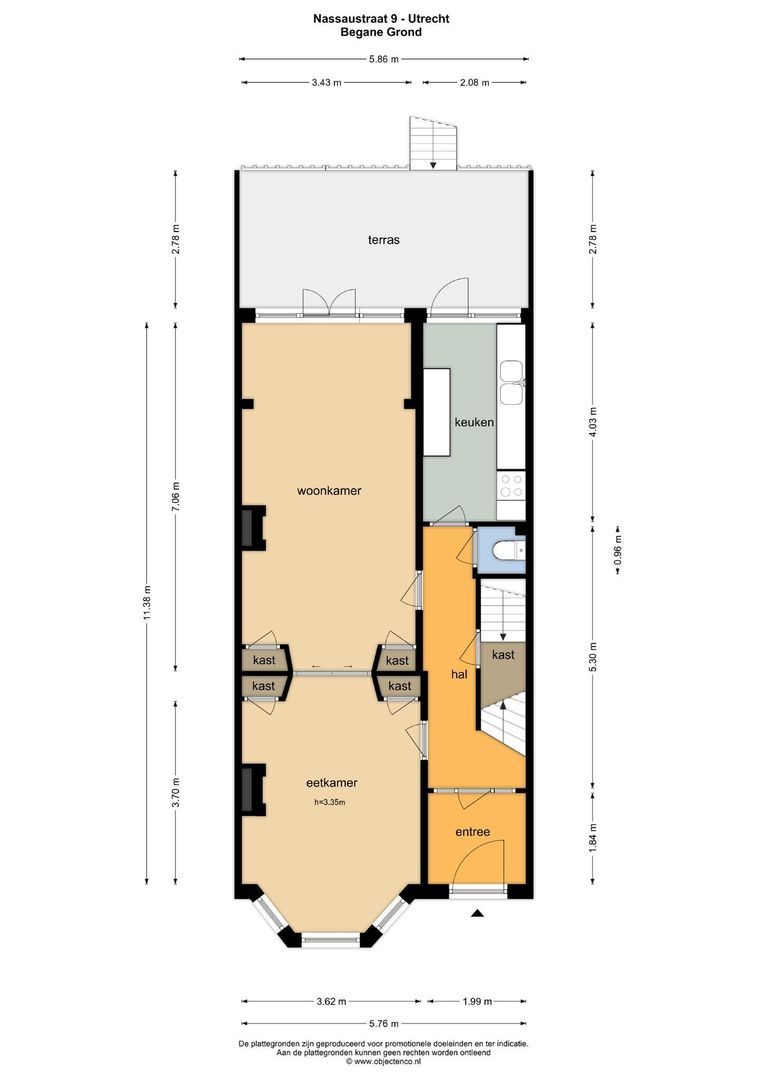 Nassaustraat 9, Utrecht plattegrond-1