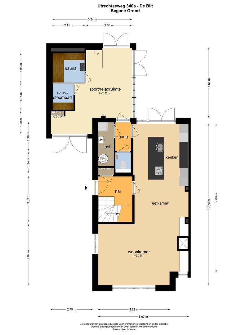 Utrechtseweg 340 A, De Bilt plattegrond-0