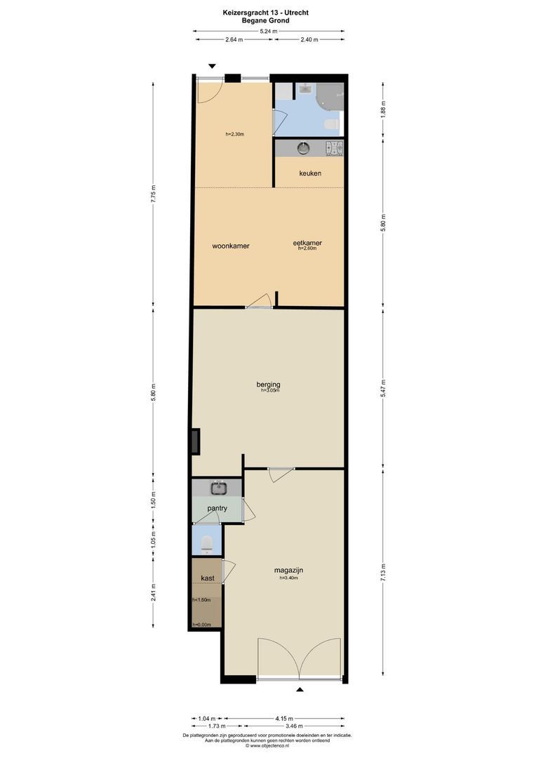 Keizersgracht 13 BS, Utrecht plattegrond-0