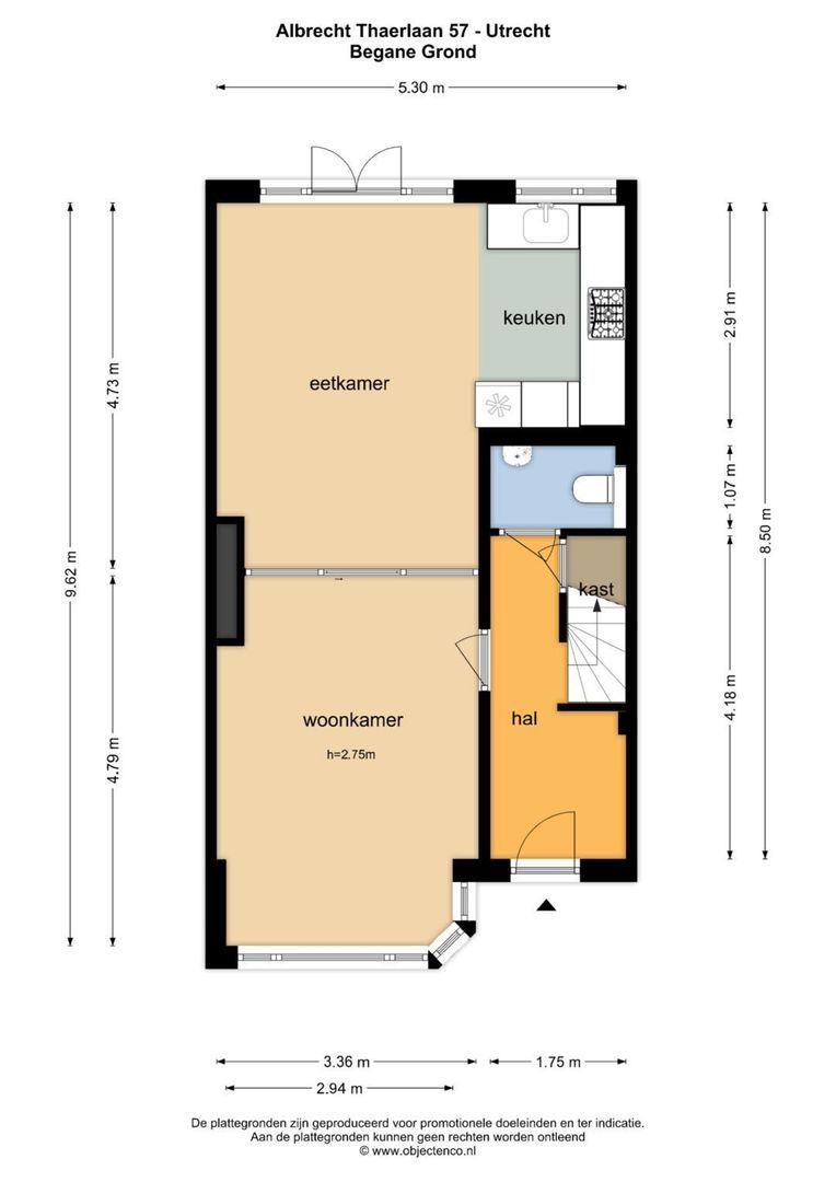 Albrecht Thaerlaan 57, Utrecht plattegrond-2