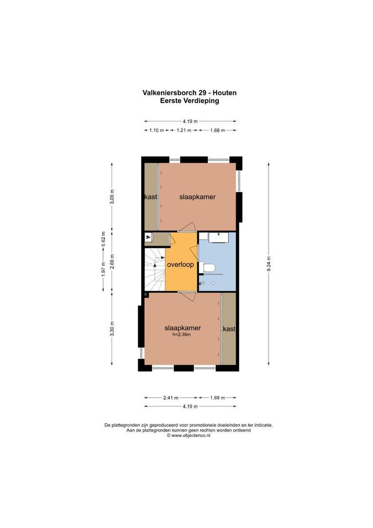 Valkeniersborch 29, Houten plattegrond-3