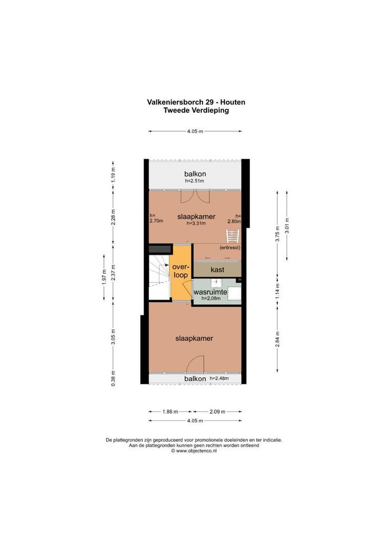 Valkeniersborch 29, Houten plattegrond-5