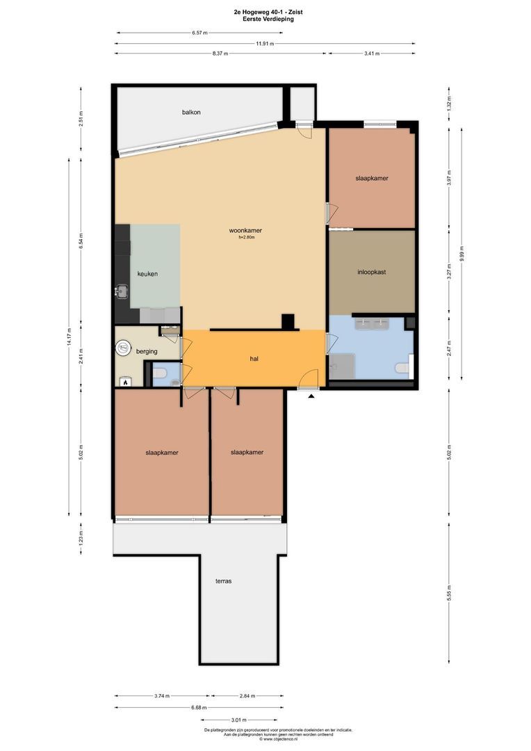 2e Hogeweg 40 1, Zeist plattegrond-0