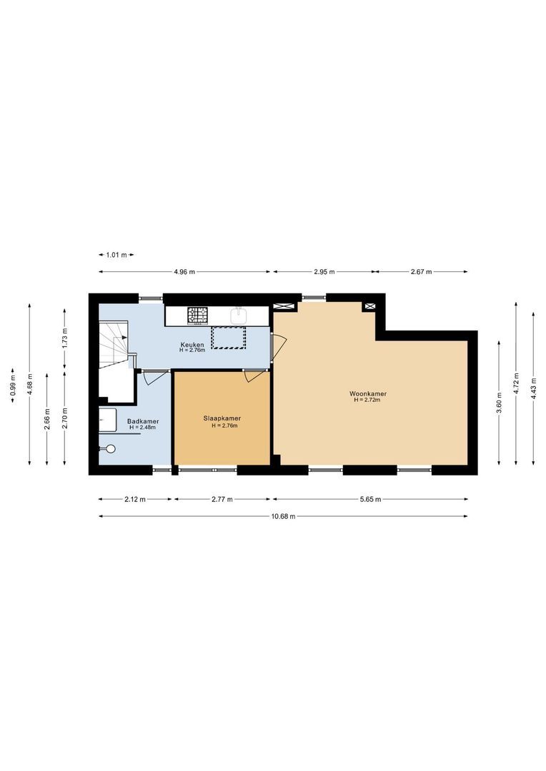 Nieuwravenstraat 1 BS, Utrecht plattegrond-3