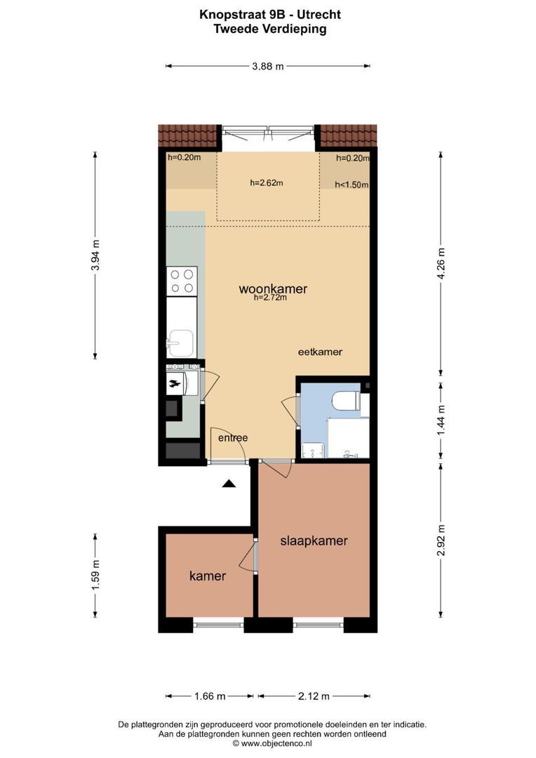 Knopstraat 9 B, Utrecht plattegrond-0