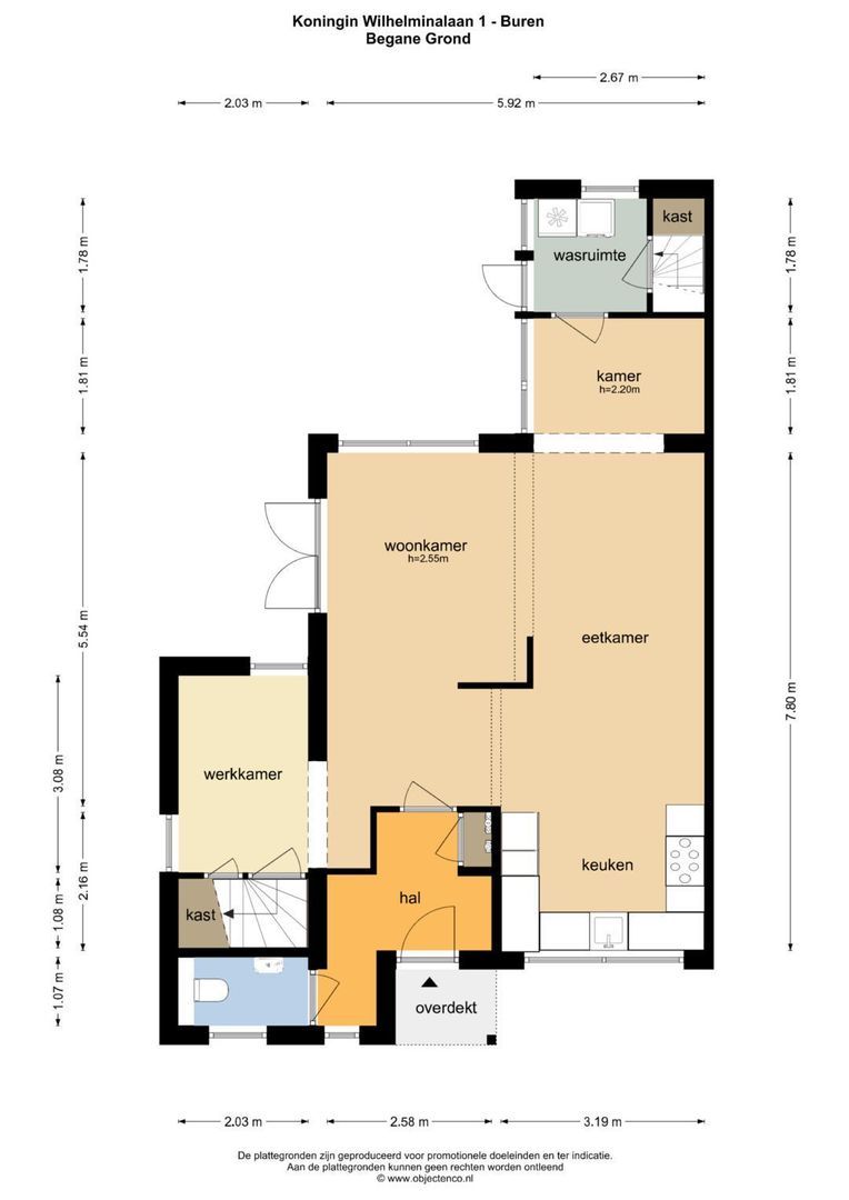 Koningin Wilhelminalaan 1, Buren plattegrond-1