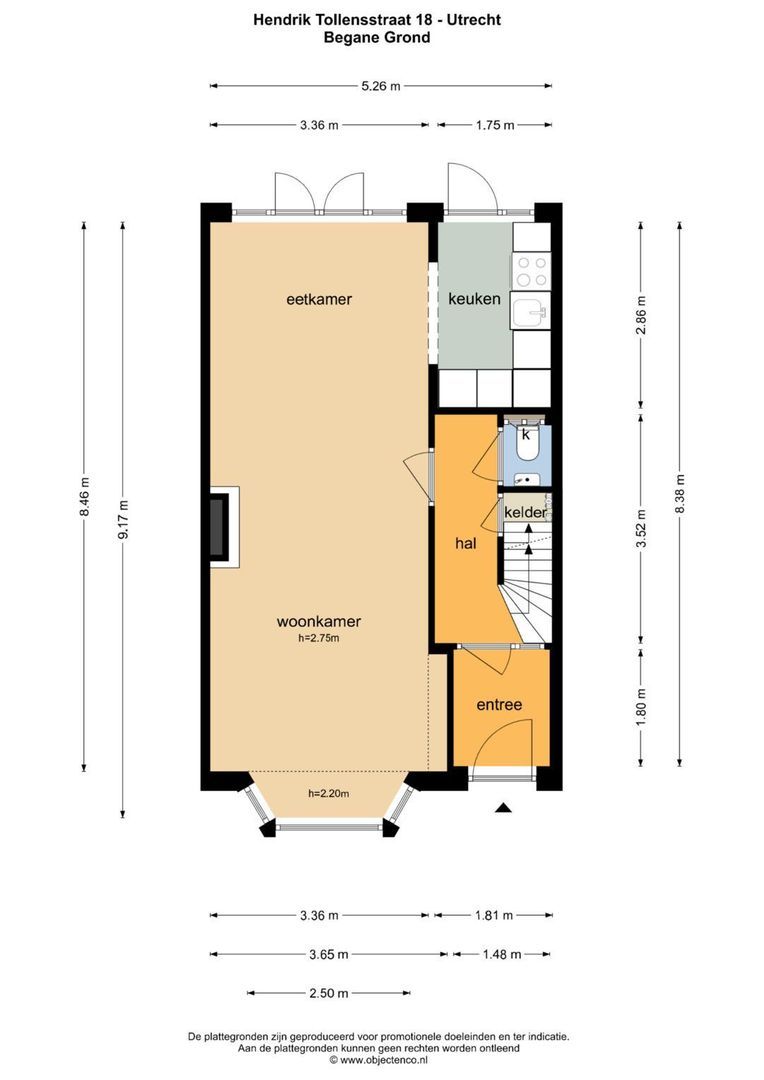 Hendrik Tollensstraat 18, Utrecht plattegrond-0