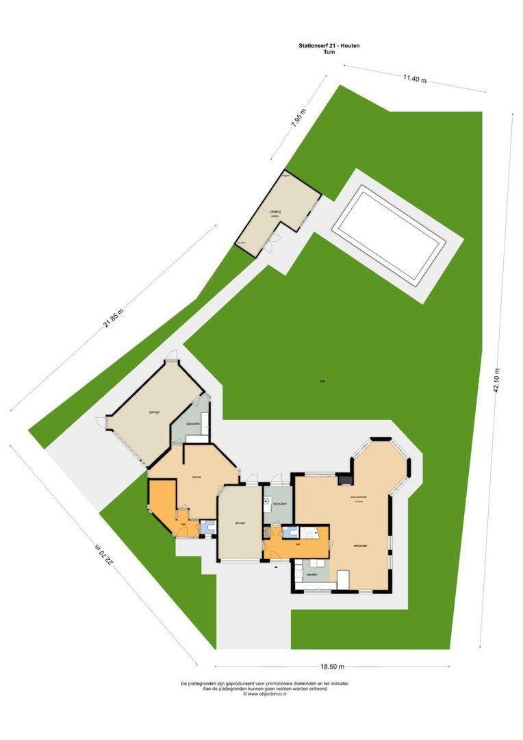 Stationserf 21, Houten plattegrond-4