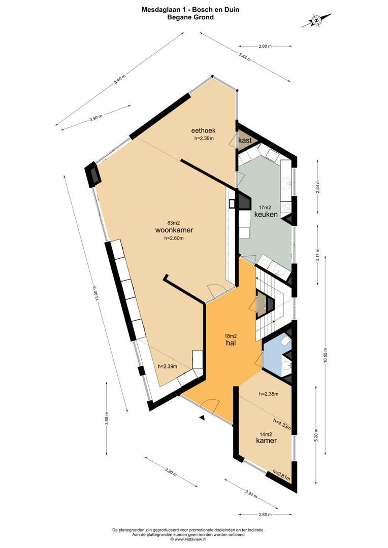Mesdaglaan 1, Bosch En Duin plattegrond-1