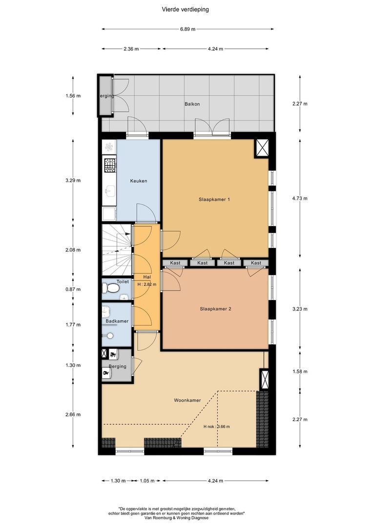 Jacob Obrechtstraat 73 2, Amsterdam plattegrond-3