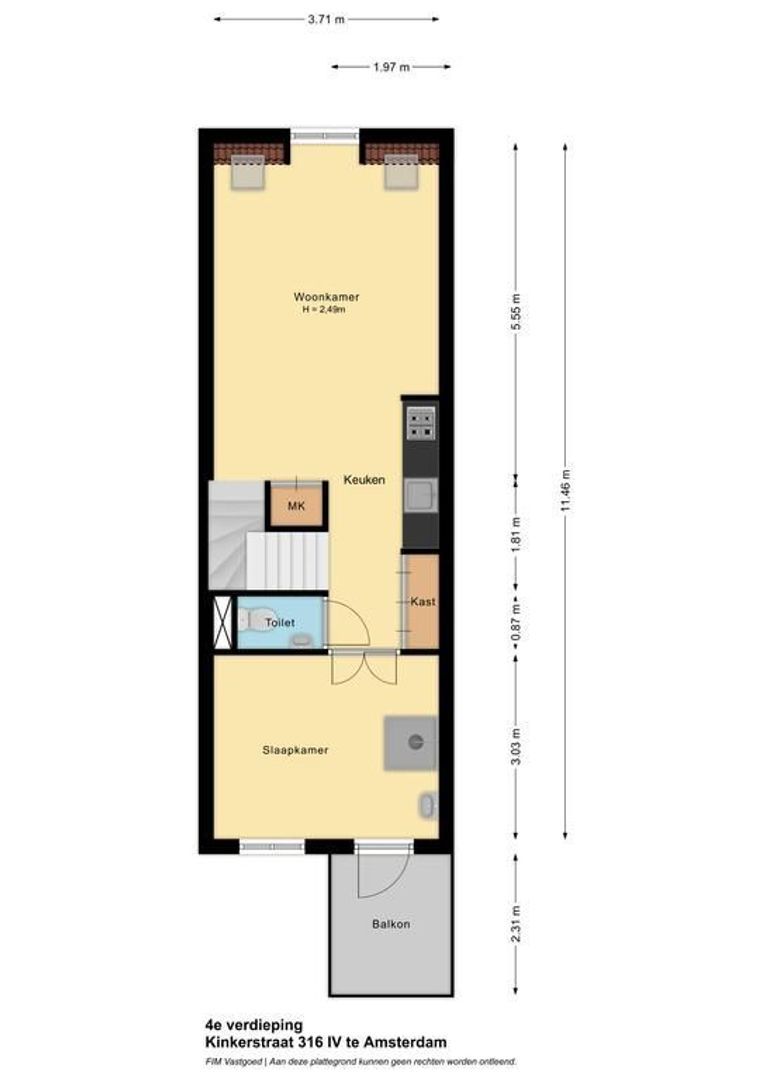 Kinkerstraat 316 4, Amsterdam plattegrond-0