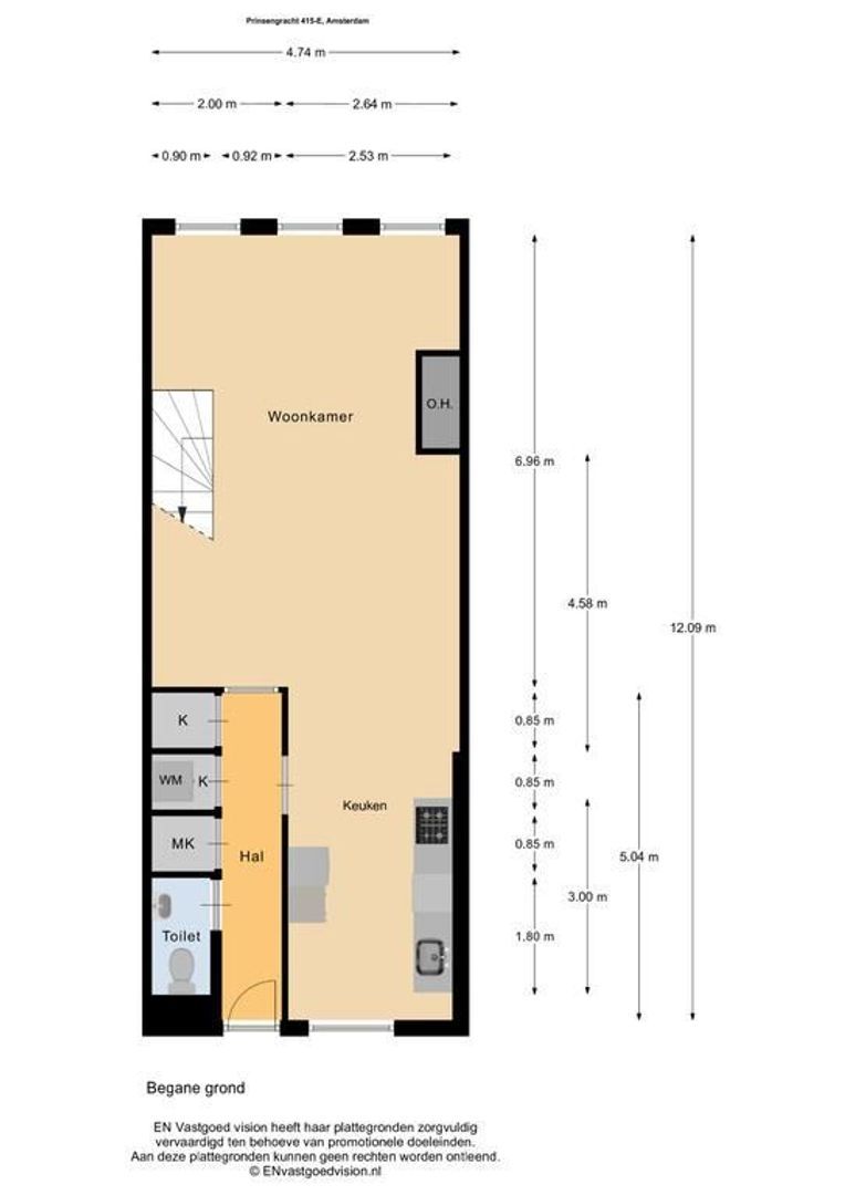 Prinsengracht 415 Boven, Amsterdam plattegrond-0