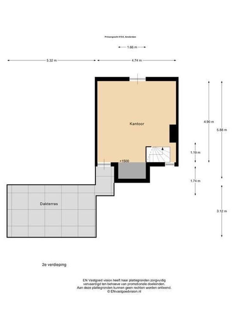 Prinsengracht 415 Boven, Amsterdam plattegrond-2