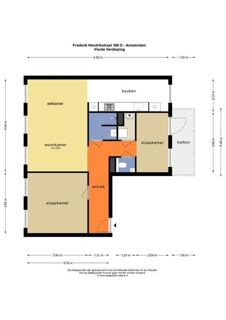 Frederik Hendrikstraat 166 d, Amsterdam plattegrond-0