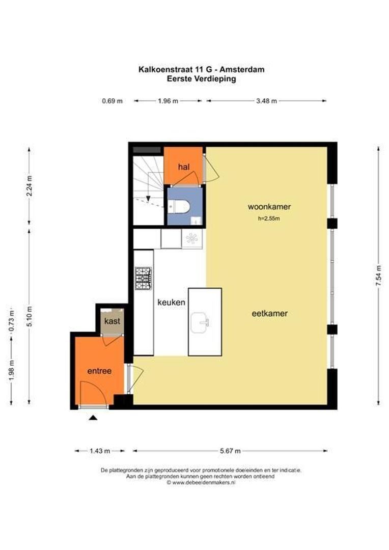 Kalkoenstraat 11 G, Amsterdam plattegrond-0