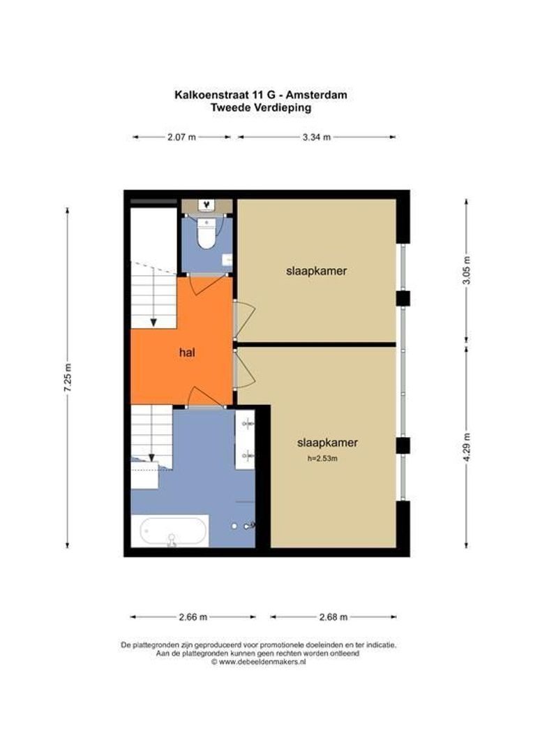 Kalkoenstraat 11 G, Amsterdam plattegrond-1