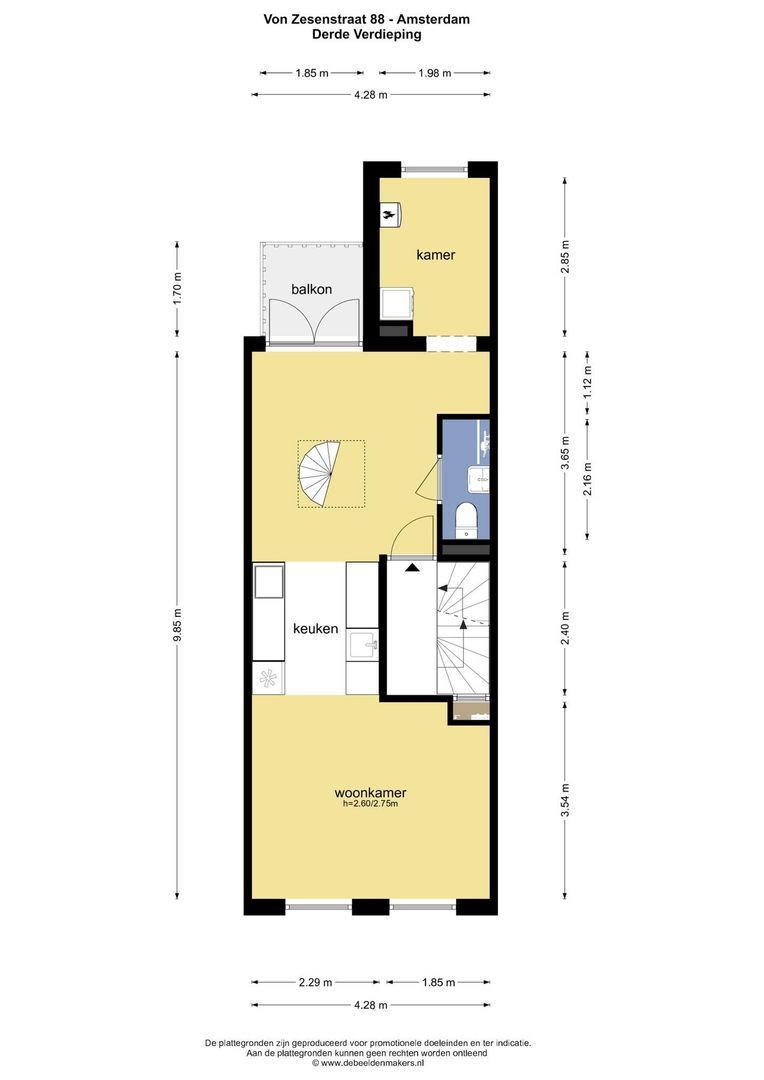 Von Zesenstraat 88 bv, Amsterdam plattegrond-0