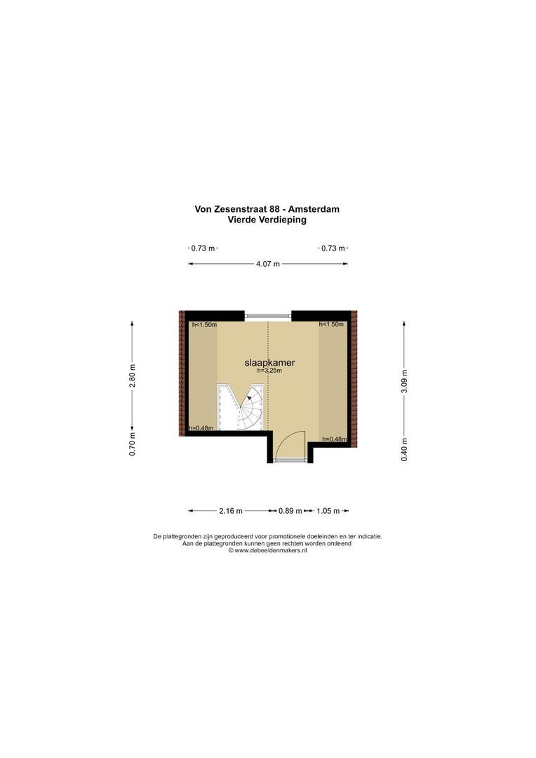 Von Zesenstraat 88 bv, Amsterdam plattegrond-1