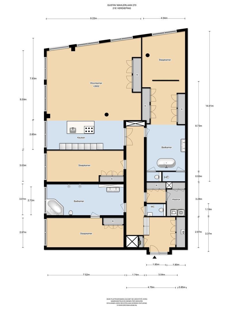 Gustav Mahlerlaan 270, Amsterdam plattegrond-0