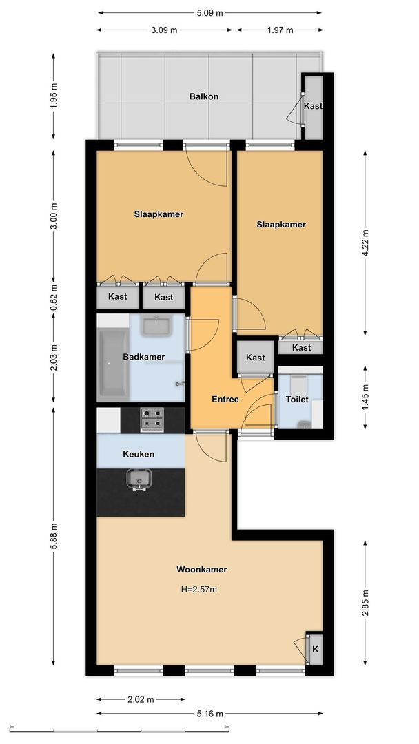 Eerste Jan van der Heijdenstraat 110 2, Amsterdam plattegrond-0