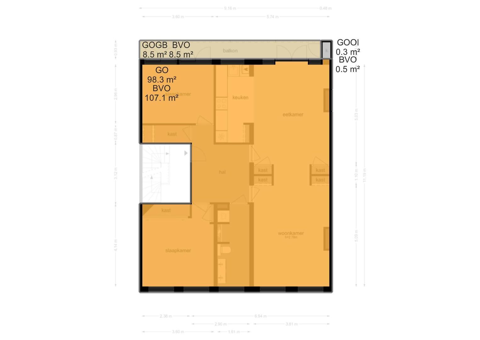 Maasstraat 138 3, Amsterdam plattegrond-2