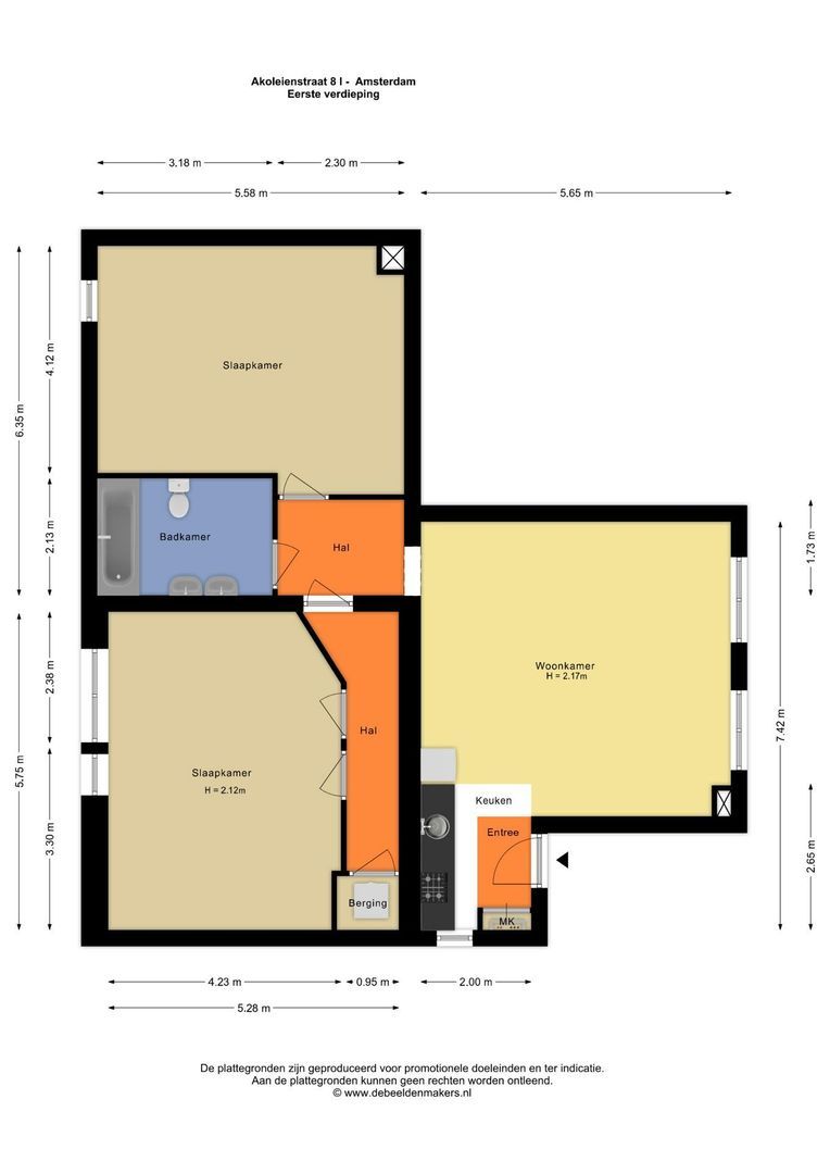 Akoleienstraat 8 1, Amsterdam plattegrond-0