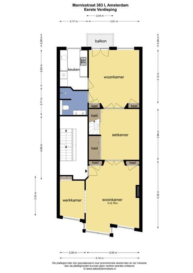 Marnixstraat 383 1, Amsterdam plattegrond-0