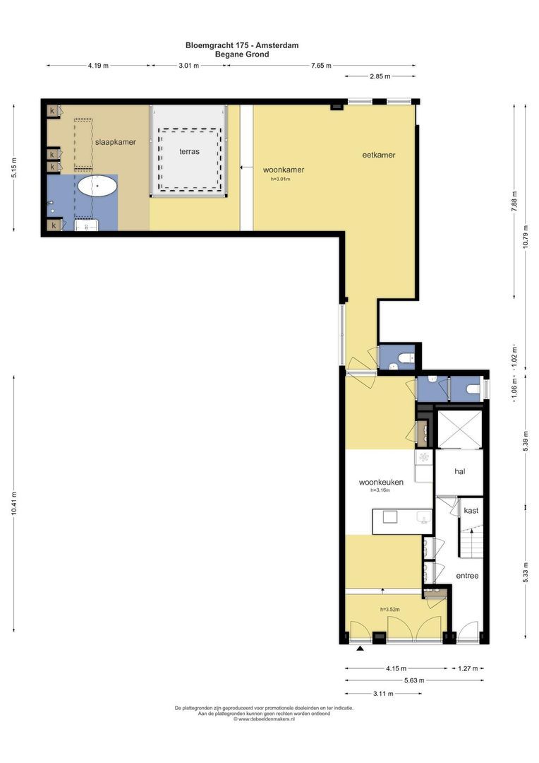 Bloemgracht 175, Amsterdam plattegrond-0