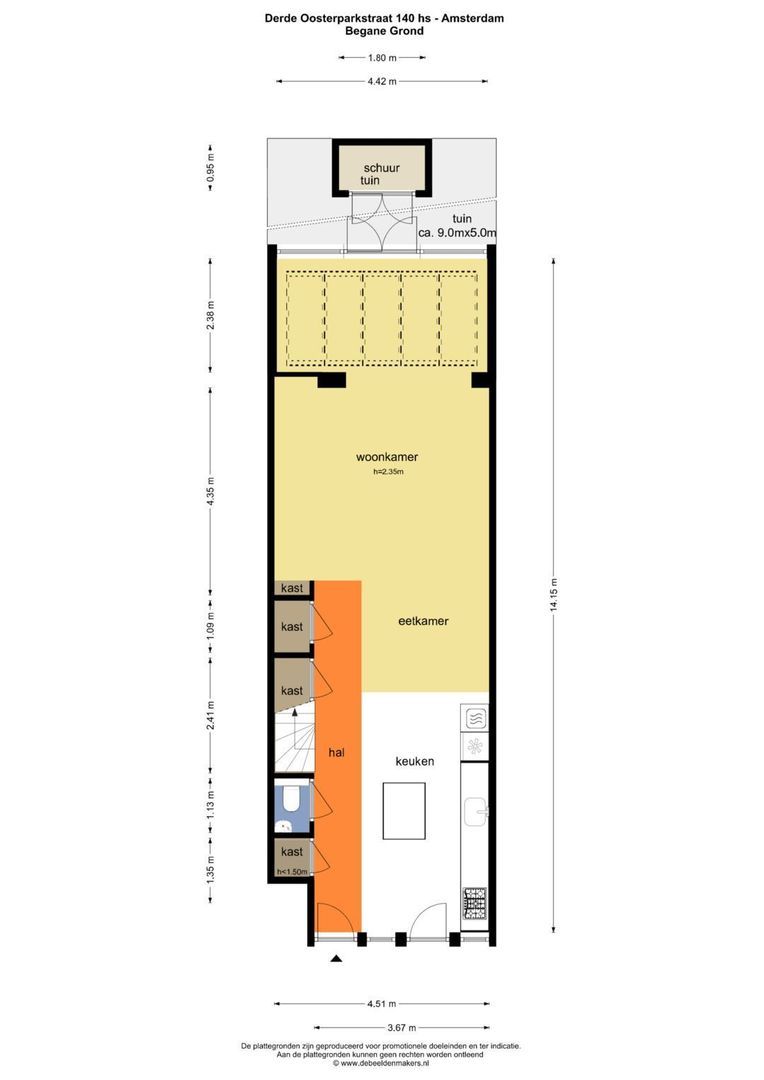 Derde Oosterparkstraat 140 H, Amsterdam plattegrond-0