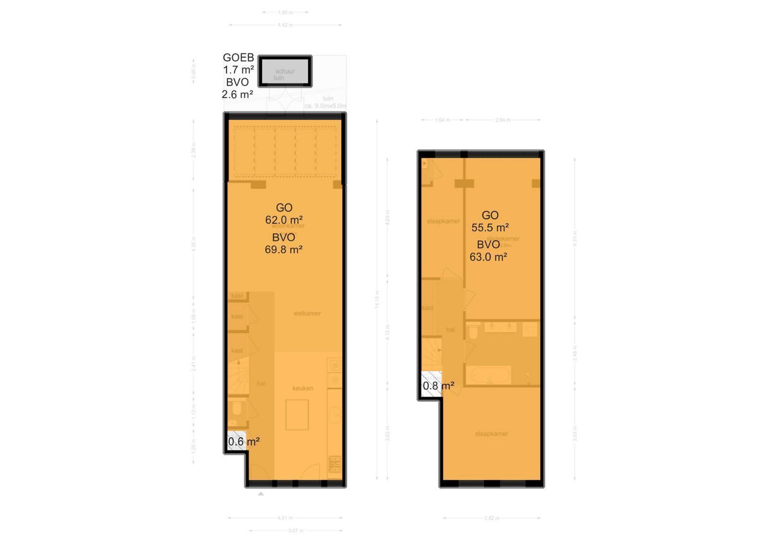 Derde Oosterparkstraat 140 H, Amsterdam plattegrond-2