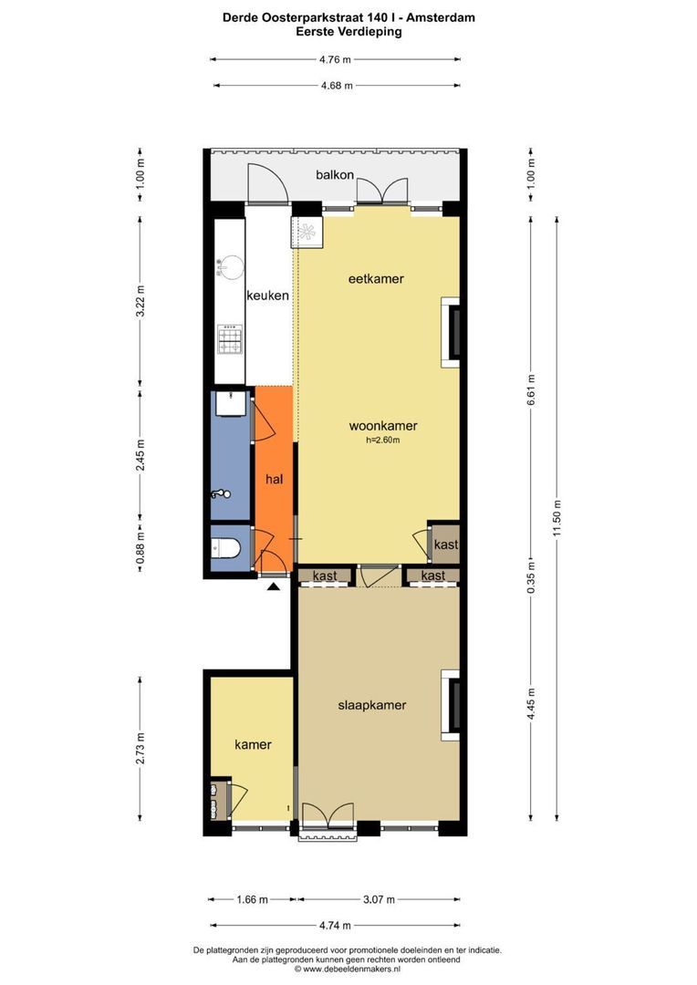 Derde Oosterparkstraat 140 1, Amsterdam plattegrond-0