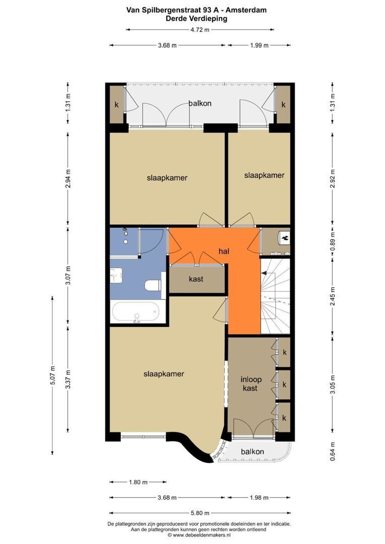 Van Spilbergenstraat 93 A, Amsterdam plattegrond-1