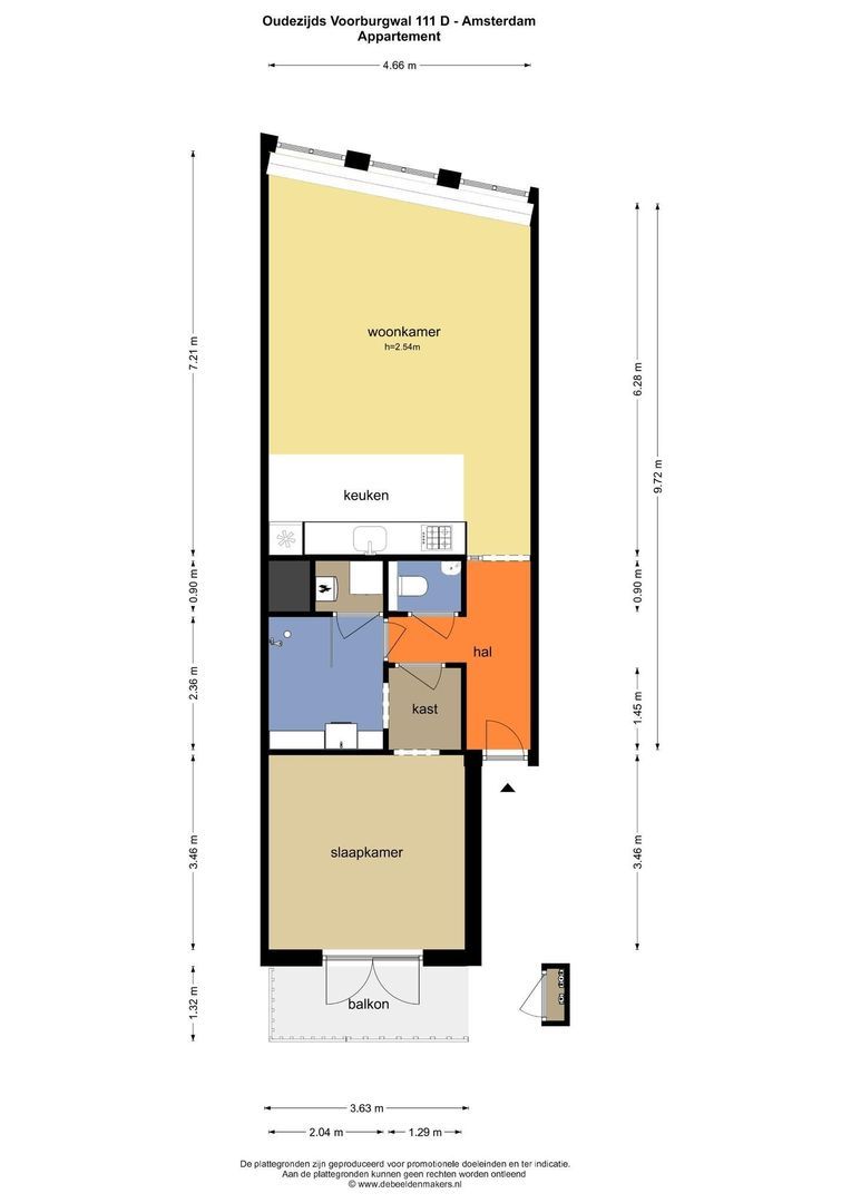 Oudezijds Voorburgwal 111 D, Amsterdam plattegrond-0