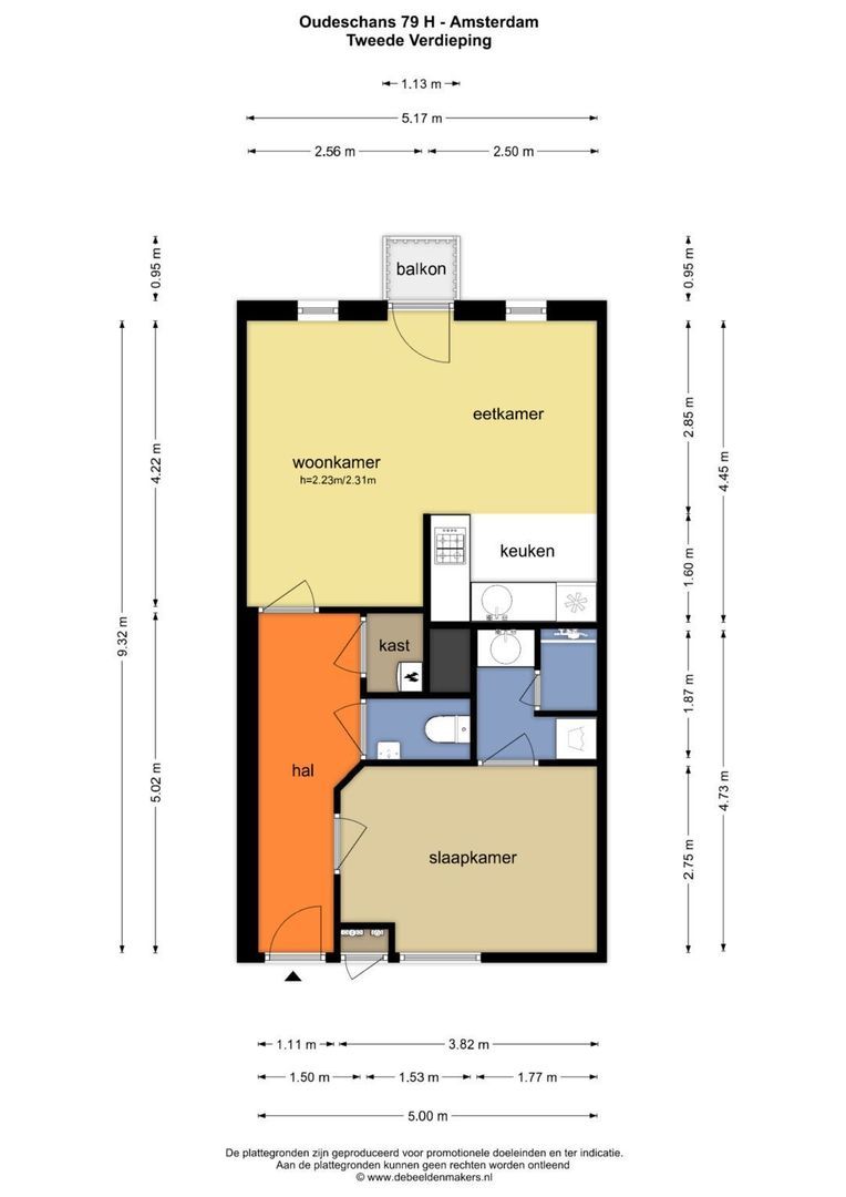 Oudeschans 79 H, Amsterdam plattegrond-0