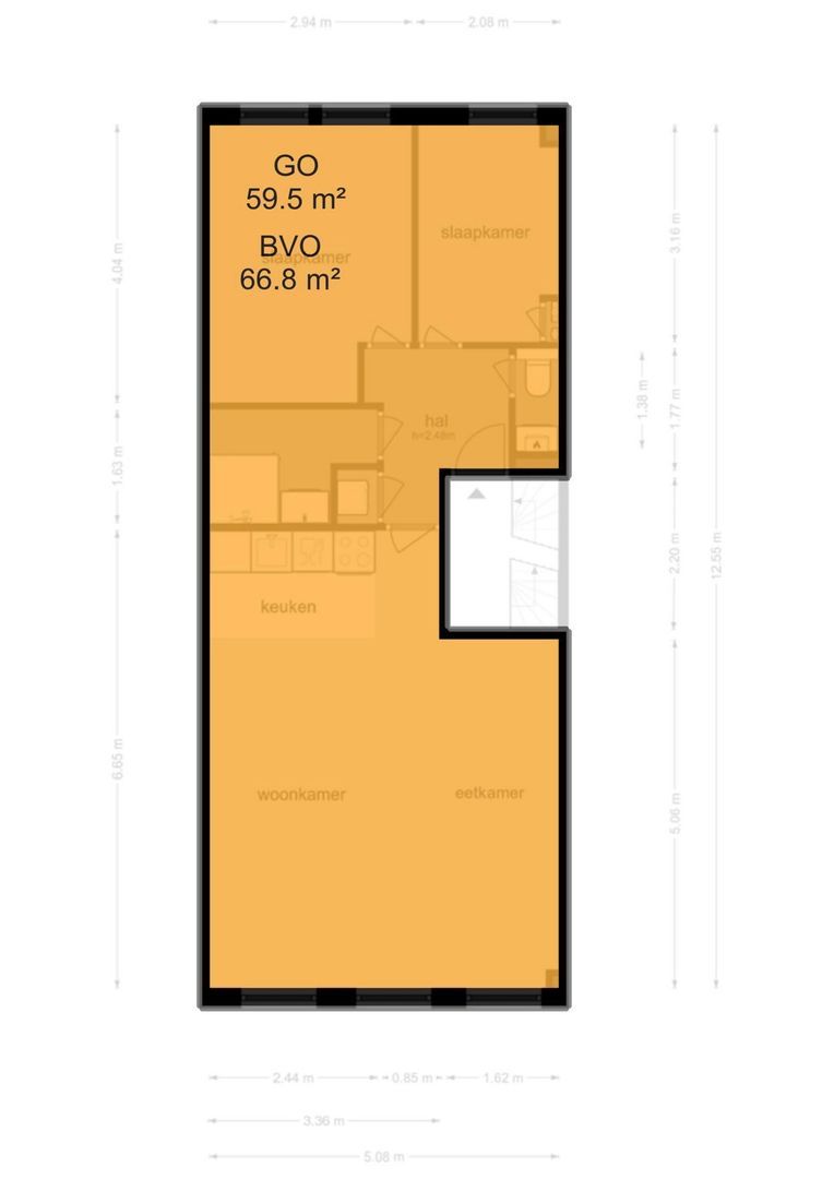 Govert Flinckstraat 135 2, Amsterdam plattegrond-1