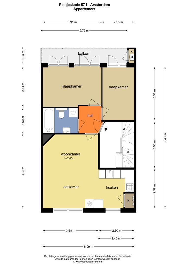 Postjeskade 57 1, Amsterdam plattegrond-0