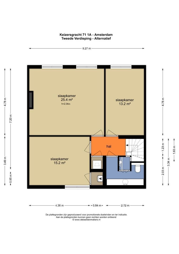 Keizersgracht 71 1A, Amsterdam plattegrond-2