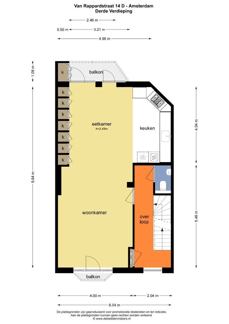 Van Rappardstraat 14 D, Amsterdam plattegrond-0