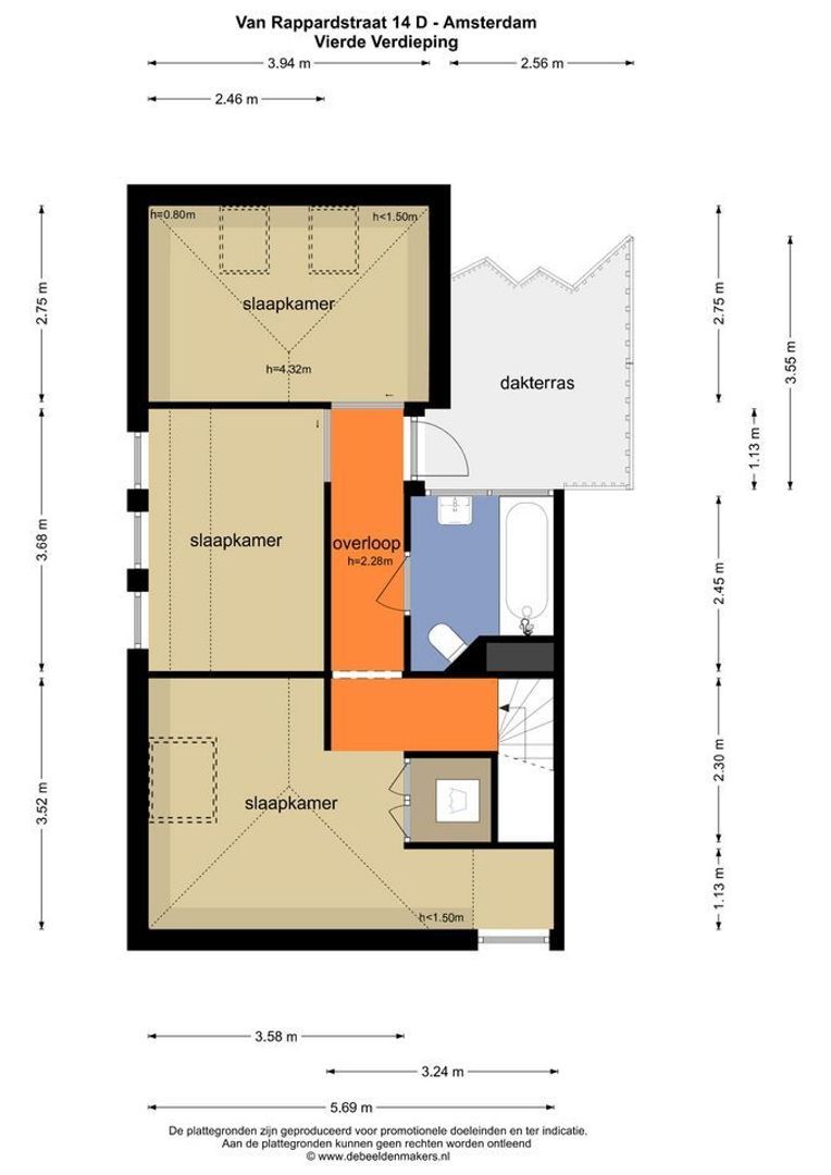 Van Rappardstraat 14 D, Amsterdam plattegrond-1