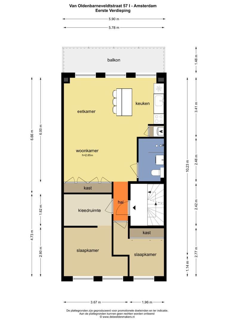 Van Oldenbarneveldtstraat 57 1, Amsterdam plattegrond-0