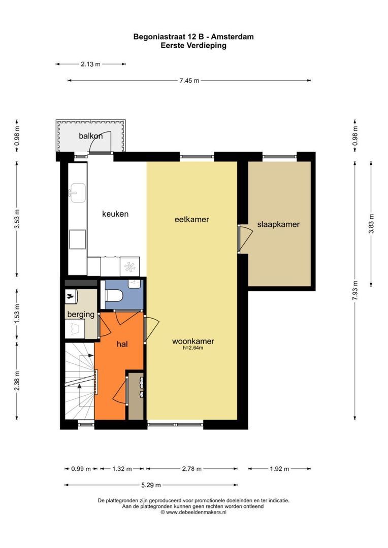 Begoniastraat 12 B, Amsterdam plattegrond-0