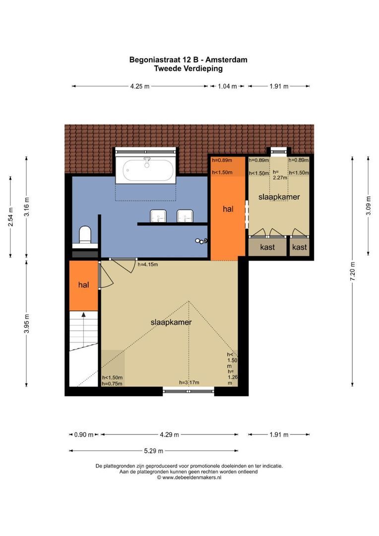 Begoniastraat 12 B, Amsterdam plattegrond-1