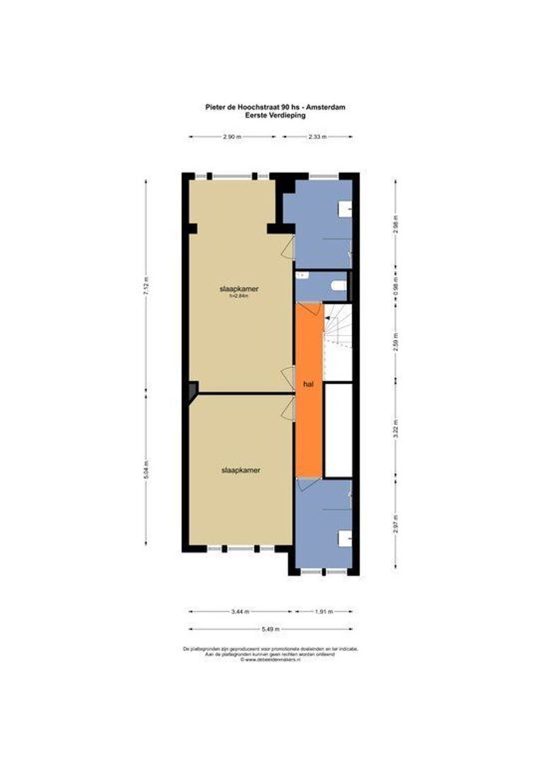 Pieter de Hoochstraat 90 H, Amsterdam plattegrond-1
