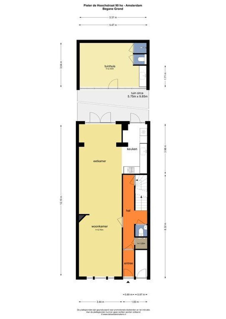 Pieter de Hoochstraat 90 H, Amsterdam plattegrond-0